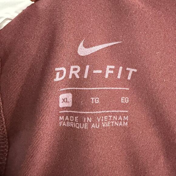 Nike‎ Dri Fit Tight Fit Cropped Leggings Stretch Activewear Maroon Women XL NWT - Picture 5 of 8